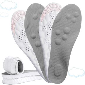 2 Pairs 4D Cloud Soles for Men - Soft Memory Foam Cushioning Cloud Insoles - Ultra Comfort Trim to Fit Steppers Insoles with Arch Support for Foot Pain Relief and Fatigue Reduction(US M 7.5-10.5) in Kuwait