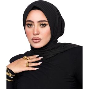 Instant Hijab For Women | Head Wrap100% Cotton Rib Headscarf | Easy to Wear Hijabs with Metal Pin