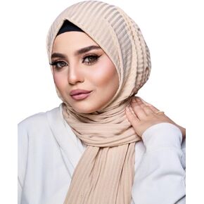 الحجاب الفوري للنساء | غطاء رأس 100% قطن مضلع | حجاب سهل الارتداء مع دبوس معدني