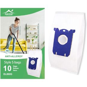 10 PCS Electrolux Vacuum Bags,Classic Type S Canister Vacuum Bags Compatible for Electrolux EL200F EL8500 EL202G, Eureka OX BB Vacuum Cleaner, Oxygen, Jet Maxx, Ultra Silencer AEG,Phililps Canisters