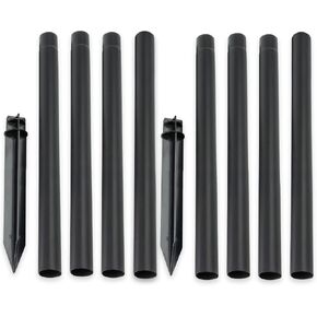 ZOOHAR Outdoor Light Pole Extension Kit - 55"/4.6FT Stainless Steel Solar Light Height Enhancement Pole with Plastic Stakes, Saddle Clamp & Expansion Screws, Fits 0.7-0.95in Diameter (2 Sets)