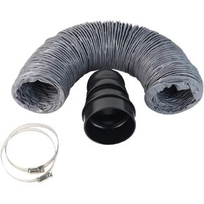 FumeClear Duct Hose fume extractor retractable heat resistant duct hose, 78 inches long. (75mm Diameter) Suitable for laser engraving machine enclosures with connection ports of less than 75mm.