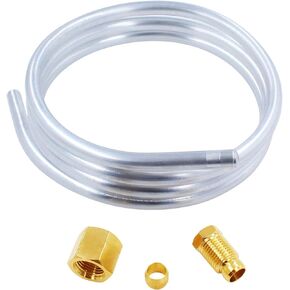 MENSI 1/4" Aluminum Tubing with Compression Olive Fittings M10x1 Female and Male Nuts, Pilot Burner Tube Pipe Assembly, 39.5" Long