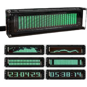 محلل طيف الصوت الاحترافي AK2515، مصور صوت الموسيقى لعرض VFD، محلل طيف الصوت للسيارة والمنزل، مدخل AUX وميكروفون 3.5 مم، AGC متقدم، وظيفة الساعة in Kuwait