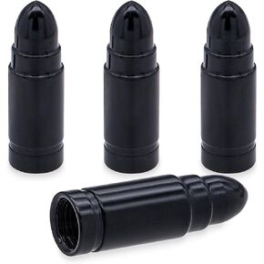 4PCS Bullet Style Tire Valve Stem Caps, Plastic Tip Tire Valve Caps, Aluminum Alloy Dustproof Waterproof Valve Caps Cover fits Cars, Trucks, Bikes, Motorcycles and Bicycles(Red)