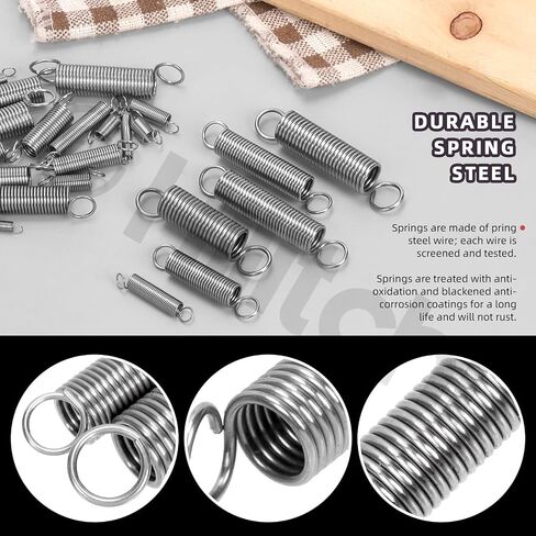 Hilitchi 100Pcs 25Sizes Extension Spring Assortment Kit Extension Spring Stainless Steel Springs Assorted Size Small Springs Compression Tension Springs for Repairs Maintenance in Saudi Arabia