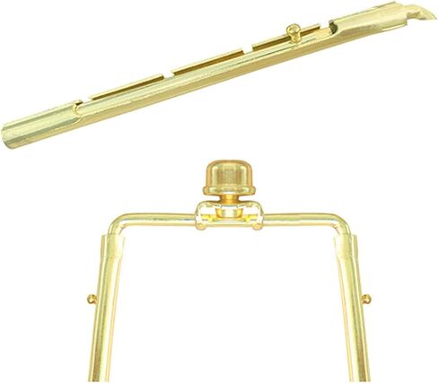 Lamp-Shade Harp Holder Adjustable Support - Tall 7 8 9 10 inch and 3/8 inch Standard Saddle E14 E26 E27 Light Base UNO Fitter Adapter Converter Finial Set Detachable Parts Bracket (Polished Brass) in Saudi Arabia