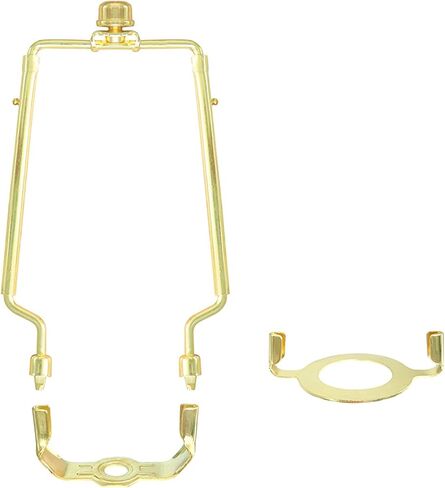 Lamp-Shade Harp Holder Adjustable Support - Tall 7 8 9 10 inch and 3/8 inch Standard Saddle E14 E26 E27 Light Base UNO Fitter Adapter Converter Finial Set Detachable Parts Bracket (Polished Brass) in Saudi Arabia