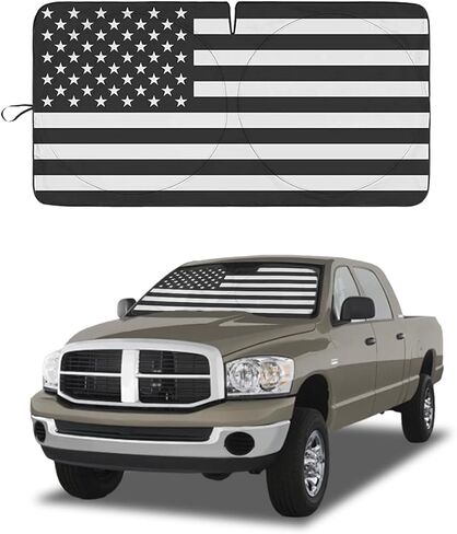 American Flag Car Windshield Sun Shade, Foldable Car Front Window Sunshade for Car SUV Truck, Auto Interior Sun Protection Cover, Blocks UV Rays & Keeps Your Vehicle Cool (USA Original Flag, X-Large) in Saudi Arabia