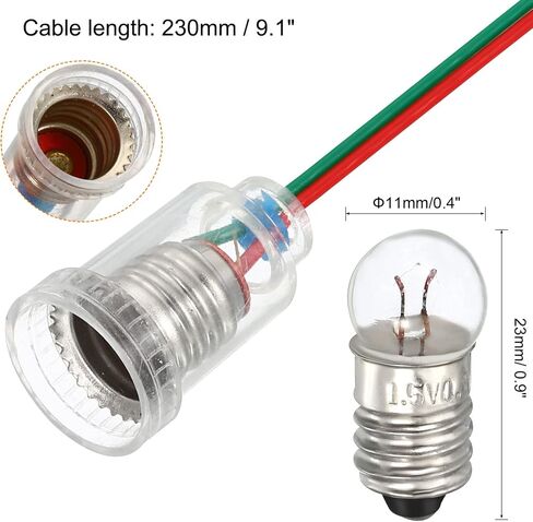 MECCANIXITY E10 مصابيح مصغرة بقاعدة لولبية 10 عبوات 1.5 فولت مصابيح صغيرة خفيفة صفراء دافئة مع 3 حاملات مصابيح، مجموعة واحدة in Saudi Arabia