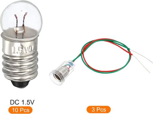 MECCANIXITY E10 مصابيح مصغرة بقاعدة لولبية 10 عبوات 1.5 فولت مصابيح صغيرة خفيفة صفراء دافئة مع 3 حاملات مصابيح، مجموعة واحدة in Saudi Arabia