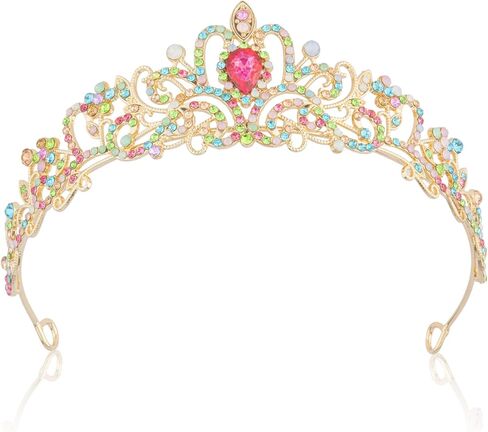Crown,Tiaras for Women,Crystal Pink Tiaras for Girls Princess Crown Queen Crown for Bridal Prom Wedding Tiara in Saudi Arabia
