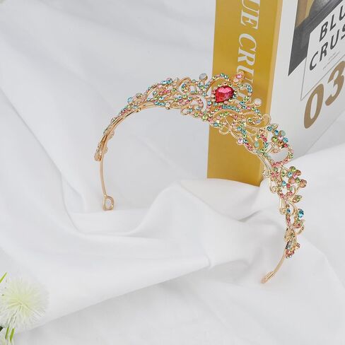 Crown,Tiaras for Women,Crystal Pink Tiaras for Girls Princess Crown Queen Crown for Bridal Prom Wedding Tiara in Saudi Arabia