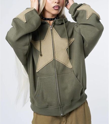 Meiweileya Women's Y2k Grunge Skull Graphic Zip Up Hoodies Emo Goth Skeleton Jacket Long Sleeve in Saudi Arabia