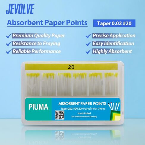 200PCs Dental Grade Piuma Absorbent Paper Points #40 by JEVOLVE | Tapper for Dental Endo Endodontic Sterile in Saudi Arabia