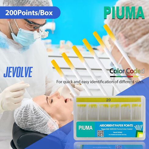200PCs Dental Grade Piuma Absorbent Paper Points #40 by JEVOLVE | Tapper for Dental Endo Endodontic Sterile in Saudi Arabia