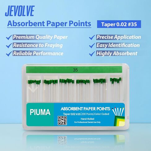 200PCs Dental Grade Piuma Absorbent Paper Points #40 by JEVOLVE | Tapper for Dental Endo Endodontic Sterile in Saudi Arabia