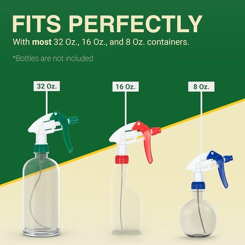 Spray Bottle Nozzle Replacement, Bottle Tops Only - Sprayer Nozzle Triggers for Heavy Duty, Commercial, Home Cleaning Solutions - Fits 8,16,24,32 oz Plastic & Glass Bottles, Mixed 3 pack in Saudi Arabia