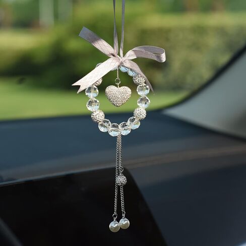 INEBIZ Bling Car Charm Pendant Crystal Beaded Hanging Ornament for Rear View Mirror Decoration (A-Purple Cross) in Saudi Arabia