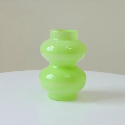 مزهرية زجاجية للزهور المائية من JSPYFITS، مزهرية فقاعات زجاجية ملونة مقاس 7 بوصات للزهور، مزهرية زجاجية غير تقليدية ثلاثية الطبقات للمنزل/المكتب/حفلات الزفاف/ديكور طاولة الحفلات (أخضر حليبي) in Kuwait