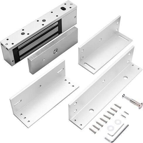 Mag Lock 500KG/1200LBS of Magnetic Holdings Force Electromagnetic Commercial Lock 12V, LED Indicator When Closed NO/NC Options,Access Control System with L&Z Brackets in Kuwait