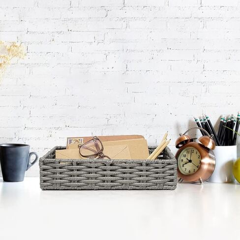 HOSROOME Wicker Bathroom Storage Organizer Tray Toilet Paper Basket for Tank Top Decorative Hand Towel Bread Baskets Kitchen Organizing in Saudi Arabia