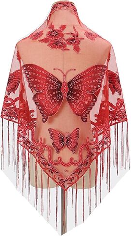 Ralcosuss Women’s Butterfly Shawl and Wrap Lace Hollow Out Triangle Pashmina Scarf for Wedding Evening Party Dresses in Saudi Arabia