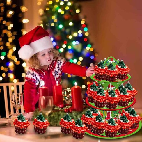 حامل كب كيك عيد الميلاد (3 طبقات)، قطعة مركزية لحفلات عيد الميلاد تحت عنوان عيد الميلاد in Kuwait