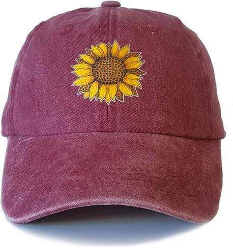 قبعات البيسبول Jumsky Sunflower للنساء قبعة سائق الشاحنة القطنية المغسولة باللون الأسود in Kuwait