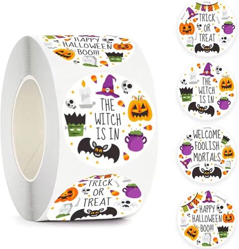 500Pcs Thanksgiving Label Stickers Roll Thank You Envelope Seals Stickers Fall Leaf Pumpkin Adhesive 1.5inch Round Labels Wrapping Paper for Card Gift Bags Decor Cute Cartoon 2 Designs in Saudi Arabia