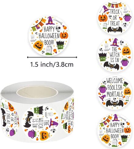 500Pcs Thanksgiving Label Stickers Roll Thank You Envelope Seals Stickers Fall Leaf Pumpkin Adhesive 1.5inch Round Labels Wrapping Paper for Card Gift Bags Decor Cute Cartoon 2 Designs in Saudi Arabia