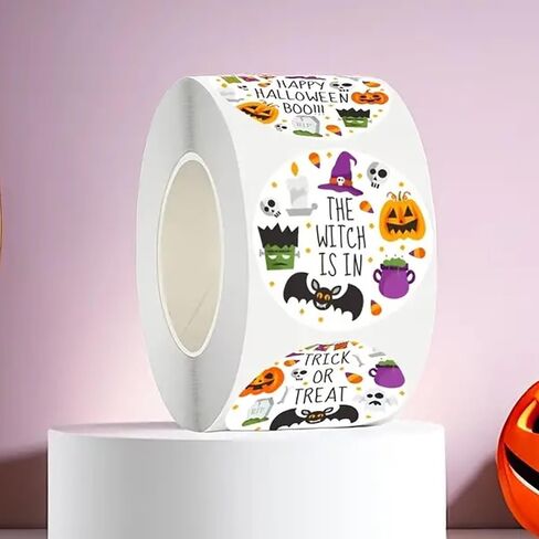500Pcs Thanksgiving Label Stickers Roll Thank You Envelope Seals Stickers Fall Leaf Pumpkin Adhesive 1.5inch Round Labels Wrapping Paper for Card Gift Bags Decor Cute Cartoon 2 Designs in Saudi Arabia