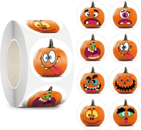 500Pcs Thanksgiving Label Stickers Roll Thank You Envelope Seals Stickers Fall Leaf Pumpkin Adhesive 1.5inch Round Labels Wrapping Paper for Card Gift Bags Decor Cute Cartoon 2 Designs in Saudi Arabia