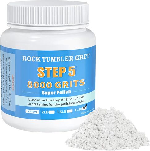Rock Tumbler 8000-Grit Aluminum Oxide Polishing Grits, Step 5 & Final Step Polishing Refill, High-Performance for Extra Shiny Rocks, Suitable for All Types of Stones in Saudi Arabia