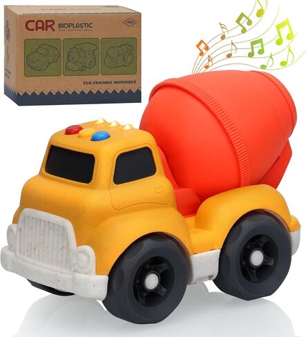 Toddler Toys Cars for 2 3 4 Year Old Boy, Wheat Straw Dump Truck Toys with Lights and Sounds, No BPA, Phthalates, PVC Outdoor Construction Toys for Toddlers 2-4, Christmas Birthday Gifts Party Favors in Saudi Arabia