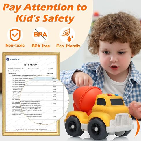 Toddler Toys Cars for 2 3 4 Year Old Boy, Wheat Straw Dump Truck Toys with Lights and Sounds, No BPA, Phthalates, PVC Outdoor Construction Toys for Toddlers 2-4, Christmas Birthday Gifts Party Favors in Saudi Arabia