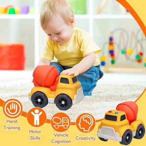 Toddler Toys Cars for 2 3 4 Year Old Boy, Wheat Straw Dump Truck Toys with Lights and Sounds, No BPA, Phthalates, PVC Outdoor Construction Toys for Toddlers 2-4, Christmas Birthday Gifts Party Favors in Saudi Arabia