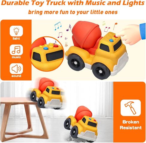 Toddler Toys Cars for 2 3 4 Year Old Boy, Wheat Straw Dump Truck Toys with Lights and Sounds, No BPA, Phthalates, PVC Outdoor Construction Toys for Toddlers 2-4, Christmas Birthday Gifts Party Favors in Saudi Arabia