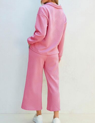 Zontroldy Women's 2 Piece Sets Fall Outfits Pollever Sweatshirt Wide Leg Pants Matching Set Tracksuit in Saudi Arabia