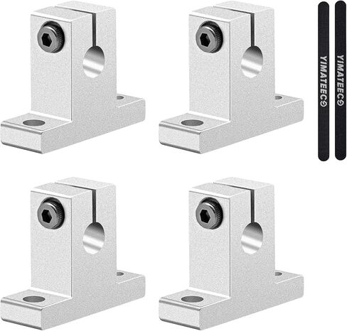 Linear Motion Rail Clamping Guide Support Shafts, 4 Pack SK20 Aluminum Alloy Linear Shaft Support Sliding Table Holder, Oxidized Vertical Optical Axis Support Shaft Bracketed for 20mm Diameter Shafts in Kuwait