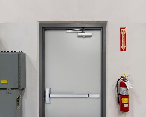 BRINKS Commercial - Commercial Door Exit Device, Aluminum Finish - Meets ANSI Grade 1 Standards, is UL 305 Compliant, and is ADA Compliant in Saudi Arabia