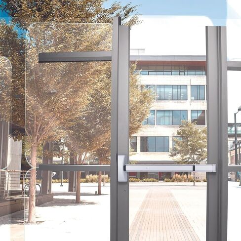 BRINKS Commercial - Commercial Door Exit Device, Aluminum Finish - Meets ANSI Grade 1 Standards, is UL 305 Compliant, and is ADA Compliant in Saudi Arabia