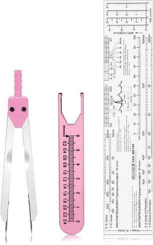 ECG Caliper and Ruler Set, Electrocardiogram Divider for Nursing, Stainless Steel EKG Caliper Electrocardiography Measuring Tool for Doctors, Nurses, Medical Student Rhythm Strip Interpretation - Pink in Saudi Arabia
