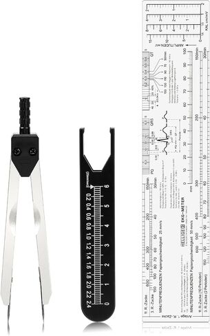 مجموعة فرجار ومسطرة EKG، مقسم مخطط كهربية القلب للتمريض، أداة قياس تخطيط كهربية القلب المعدنية بفرجار ECG للأطباء والممرضات وتفسير شريط إيقاع طلاب الطب in Saudi Arabia