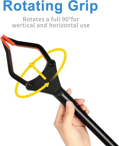 أداة Reacher Grabber، 32 بوصة لكبار السن، خفيفة الوزن وطويلة للغاية، أداة مساعدة للوصول إلى الحركة لالتقاط القمامة، Nabber، منتقي الفضلات، تمديد الذراع (برتقالي) in Kuwait
