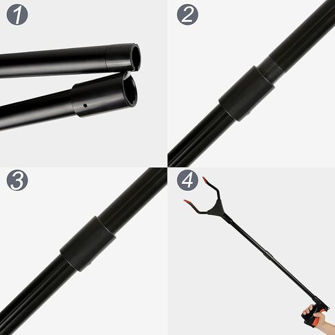 أداة Reacher Grabber، 32 بوصة لكبار السن، خفيفة الوزن وطويلة للغاية، أداة مساعدة للوصول إلى الحركة لالتقاط القمامة، Nabber، منتقي الفضلات، تمديد الذراع (برتقالي) in Kuwait