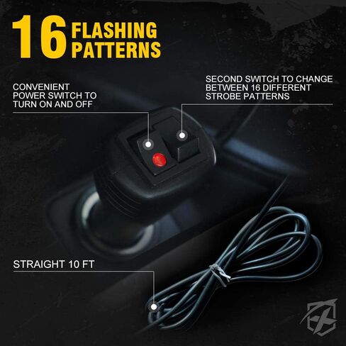 Xprite Amber Yellow 36 LED Rooftop Emergency Strobe Lights Mini Bar 16 Flashing Modes Warning Beacon Light w/Magnetic Base for Law Enforcement Hazard Vehicles Trucks Snow Plow Construction Cars in Kuwait