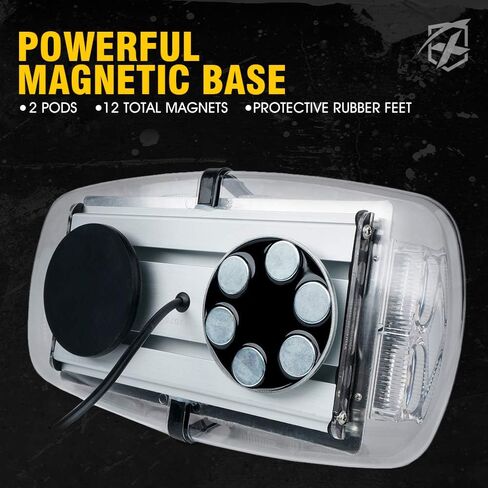 Xprite Amber Yellow 36 LED Rooftop Emergency Strobe Lights Mini Bar 16 Flashing Modes Warning Beacon Light w/Magnetic Base for Law Enforcement Hazard Vehicles Trucks Snow Plow Construction Cars in Kuwait