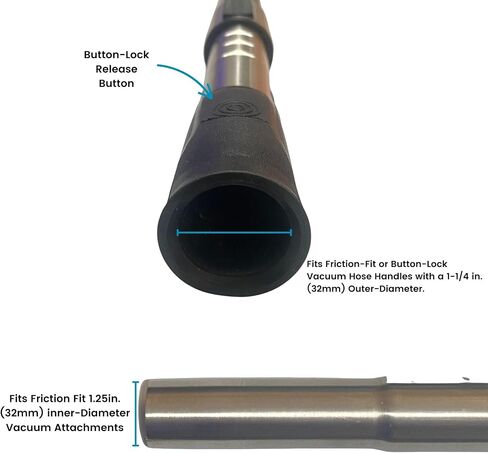 Wessel-Werk Adjustable Vacuum Extension Wand for Canister or Central Vacuum Accessories and Hoses, Fits 1-1/4 inch (32mm) Vacuum Accessories and Hoses (Button Locking) in Kuwait