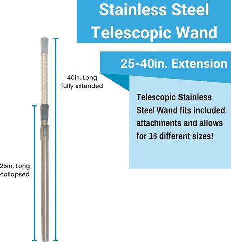 Wessel-Werk Adjustable Vacuum Extension Wand for Canister or Central Vacuum Accessories and Hoses, Fits 1-1/4 inch (32mm) Vacuum Accessories and Hoses (Button Locking) in Kuwait